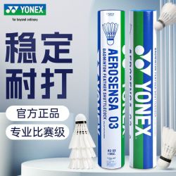 YONEX 羽毛球AS03鸭毛球yy稳定耐打12只比赛专业训练用球