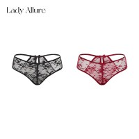 LADYALLURE 蕾丝镂空蝴蝶结女士内裤
