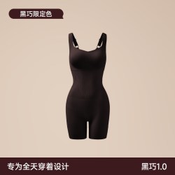 曲线主义 黑巧连体塑身衣女收腹美体塑形内衣紧身衣女