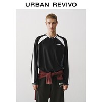 UR UR2026秋季新款男装潮流复古运动风字母拼色长袖T恤UUV460194 多色 XS