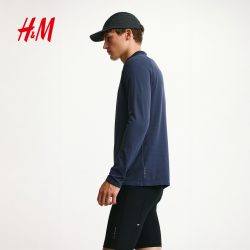 H&M HM2026秋季新款男装上部配拉链DryMove™健美款运动上衣1316674