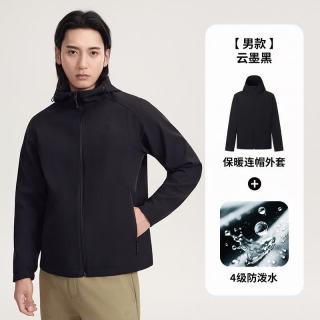 探拓 户外软壳衣男女秋冬防风防泼水加绒保暖登山服