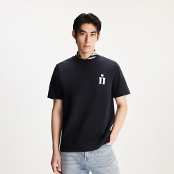 杰克琼斯 男装夏季字母刺绣休闲通勤上班常规圆领短袖T恤226101094