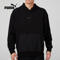 PUMA 加绒加厚男春秋透气简约时尚休闲服连帽套头衫534403-01 XXL