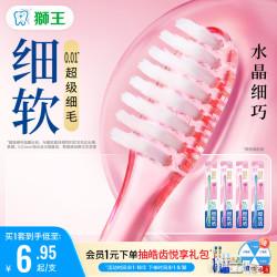 狮王 细齿洁晶彩牙刷 4支