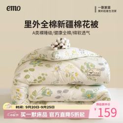 一默 棉花被里外全棉100%新疆棉春夏秋冬四季适用被芯A类 150*200cm (约3斤左右)