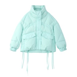 A21 女装立领抽绳设计感厚羽绒服女韩版宽松时尚保暖外套