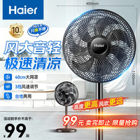 海尔 Haier）电风扇七叶落地扇家用音轻遥控风扇可升降定时电扇循环扇落地式风扇 七叶飓风