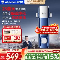 WHEELTON 前置过滤器自动清洗超20T大通量不锈钢防冻防爆25微米全屋家用净水器滤水器