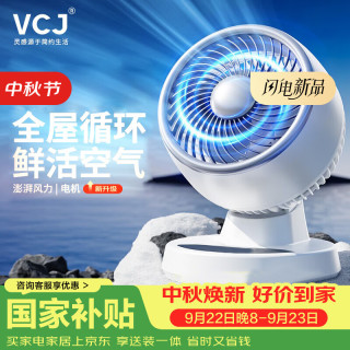 VCJ 空气循环扇电风扇家用台式桌面节能轻音 触控定时可摇头3m线 DQ20R