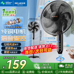美菱 MeiLing）电风扇家用落地扇客厅卧室一级能效省电智能风扇直流变频大风力风扇 16英寸语音款
