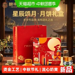 粮丰园 星辰颂月月饼礼盒中秋节选礼流心奶黄纯白莲蓉广式糕点