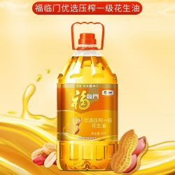 福临门 食用油优选压榨一级花生油5L大桶中粮炒菜油