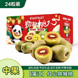 京世泽 蒲江红心猕猴桃 优选果24枚（单果60-85g）