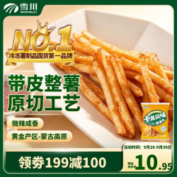 Snow Valley 卡真风味冷冻薯条半成品1斤/袋微辣空气炸锅食材速食预制菜佐餐