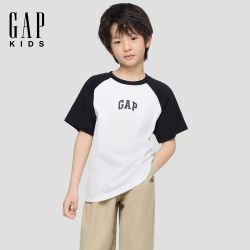 Gap 男女大小童2026春季新款纯棉logo印花插肩袖短袖T恤儿童装