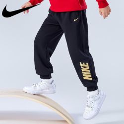 NIKE 童装男长裤春款纯棉2026新款卫裤中大童6到12岁收口裤子