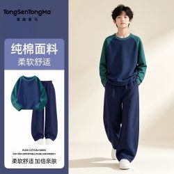 童森童马 童装男童套装2026新款男孩秋季上衣儿童秋装长裤两件套潮