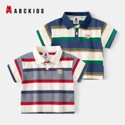 ABCKIDS ABC KIDS儿童宽肩短袖T恤夏季男童条纹polo衫宝宝短袖上衣潮a类