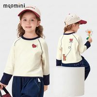 百亿补贴：马骑顿 MINI童装女童长袖T恤2026年秋季中小童短款抑菌圆领插肩袖上衣