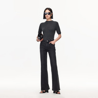 VERO MODA 325332049 含棉做旧复古微喇牛仔裤