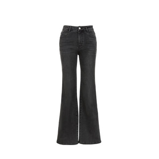VERO MODA 325332049 含棉做旧复古微喇牛仔裤