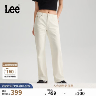 Lee 26年新品五袋款设计429直筒牛仔裤女 白色 25