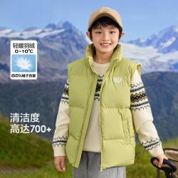 巴拉巴拉 童装儿童羽绒马甲2024冬装男童女童保暖立领外套亲子时尚工装 绿色调00344 150cm