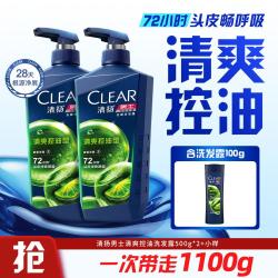 清扬 控油去屑洗发露500x2+小样（多版本随机）