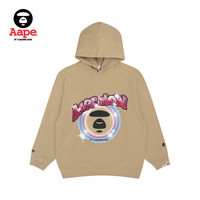 Aape 3838XXH 撞色复古猿颜印花加绒连帽卫衣