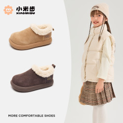 小米步 大棉女童雪地靴冬季新款绒面大棉鞋加绒加厚保暖