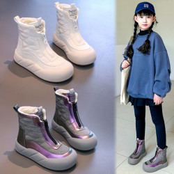女童棉靴2026冬季新款儿童防滑雪地靴女孩加绒棉鞋中大童防水短靴