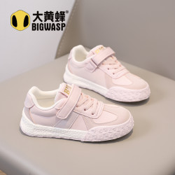 大黄蜂 女童皮面运动鞋6-12岁防滑鞋2026春秋季新款儿童防水休闲鞋