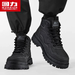 回力 马丁靴男鞋夏季高帮英伦风大黄靴户外登山耐磨厚底工装靴潮鞋