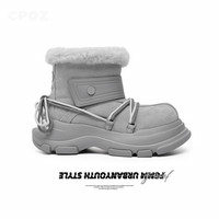 CPOZ明星同款大头靴子中筒雪地靴男女冬季新款加绒加厚棉鞋情侣鞋