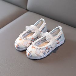 萝莉珍珠兔儿童古风汉服鞋春秋古装鞋子中国风刺绣女童绣花鞋