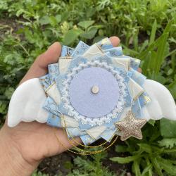 白菜吧唧托天使花纹徽章托原创设计手工痛包装饰品华丽吧唧托现货