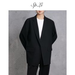 SP.LI SPLi纯色长袖西服休闲宽松上衣西装秋冬季简约百搭男