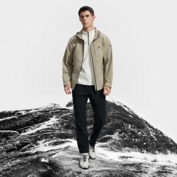 FILA 男装运动外套男士户外健身简约舒适百搭柔软基础连帽梭织上衣外套