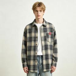 Dickies 松弛感早秋格纹长袖衬衫青少年宽松百搭潮流舒适休闲复古开衫外套
