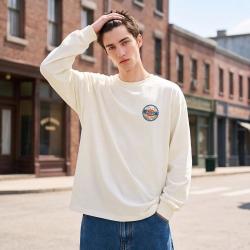 Dickies 长袖t恤男春秋宽松休闲百搭打底衫舒适圆领上衣