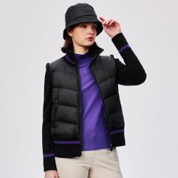 哈吉斯 针梭相拼保暖轻薄羽绒服女士秋冬季简约休闲外套