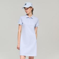 哈吉斯 连衣裙女士时尚休闲通勤撞色翻领POLO裙