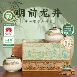第一江南 2026新茶明前特级龙井绿茶200g山川春意茶叶礼盒装中秋节送礼物品