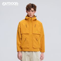 OUTDOOR PRODUCTS 单层冲锋衣春秋户外防风防水外套多口袋连帽夹克