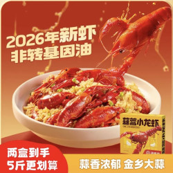 海底捞 蒜蓉小龙虾1.25kg 2026年新虾 均级4-6钱 净虾800g