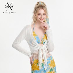 型盛 海岛风分体比基尼带胸垫女流苏罩衫防晒沙滩度假泳衣性感绝美爆款