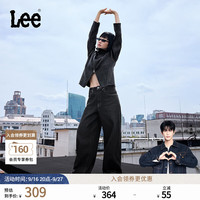 Lee 高腰阔腿 黑灰色 29 女士牛仔裤