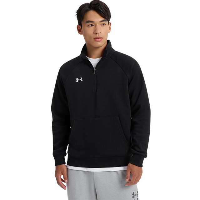 移动端：安德玛 UNDERARMOUR）秋冬Rival男子1/4拉链运动休闲卫衣1386016 犀牛灰025 L