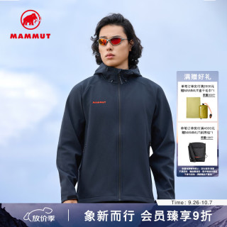 MAMMUT Clion 红标男女款户外防风保暖休闲夹克外套刺绣标软壳 黑色 M